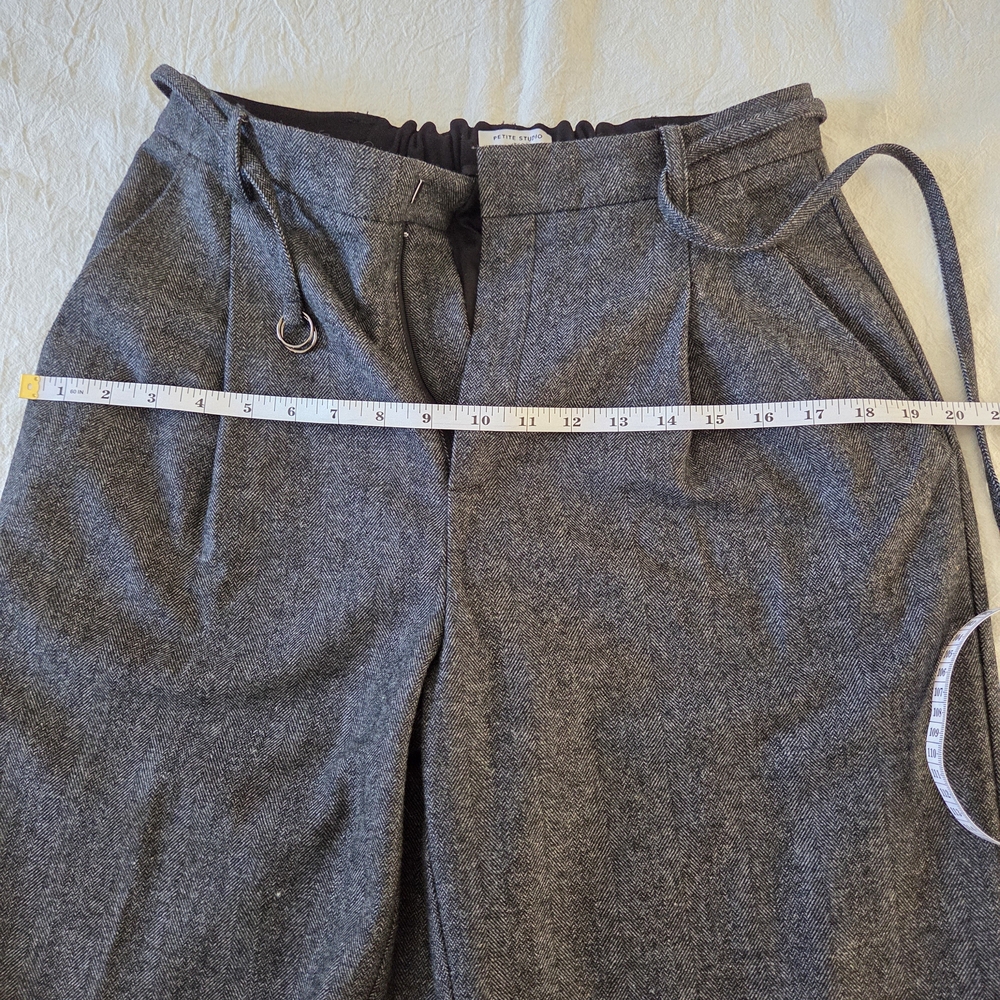 Petite Studio Silas Herringbone Wool Trousers, Charcoal, Medium - Picture 13 of 16